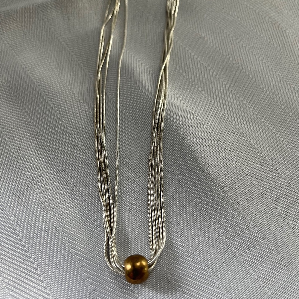 5 strand silver and copper necklace